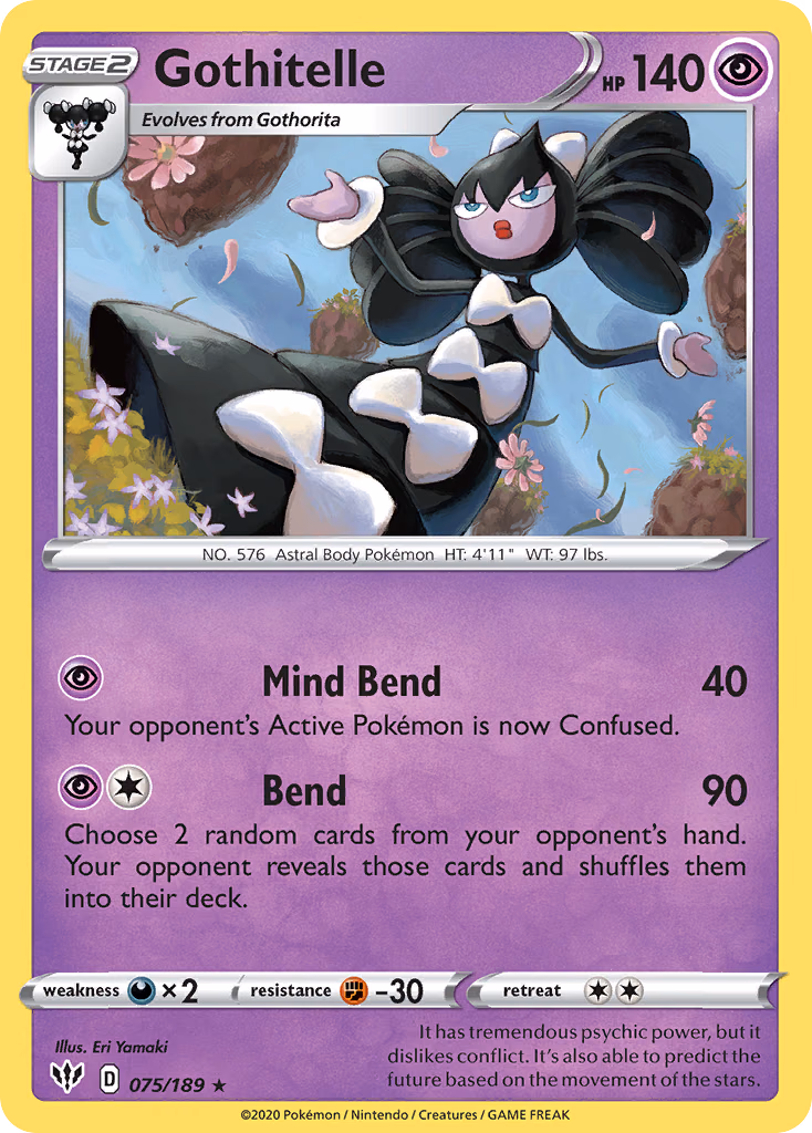 Gothitelle Pokemon card (075/189, Darkness Ablaze)