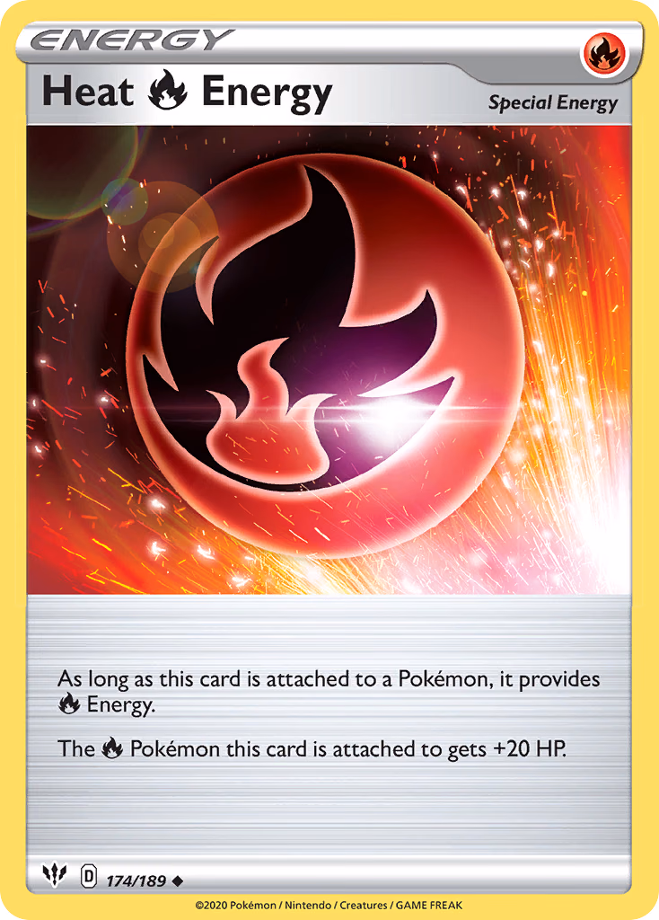 Heat Fire Energy Pokemon card (174/189, Darkness Ablaze)