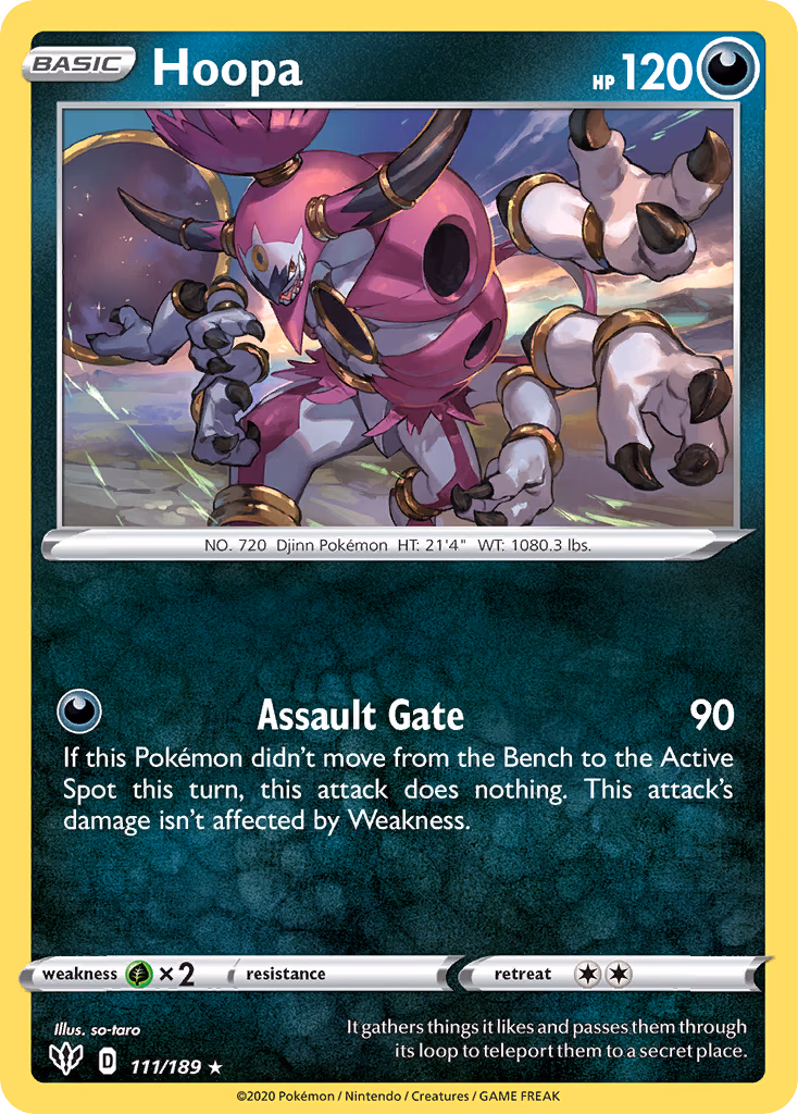 Hoopa Pokemon card (111/189, Darkness Ablaze)