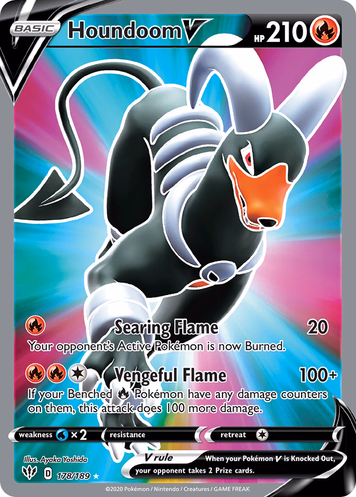 Houndoom V Pokemon card (178/189, Darkness Ablaze)