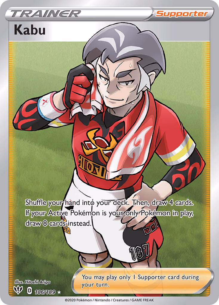 Kabu Pokemon card (186/189, Darkness Ablaze)