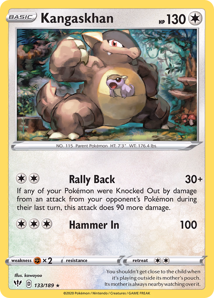 Kangaskhan Pokemon card (133/189, Darkness Ablaze)