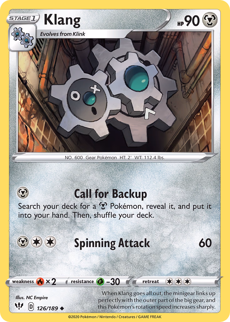 Klang Pokemon card (126/189, Darkness Ablaze)