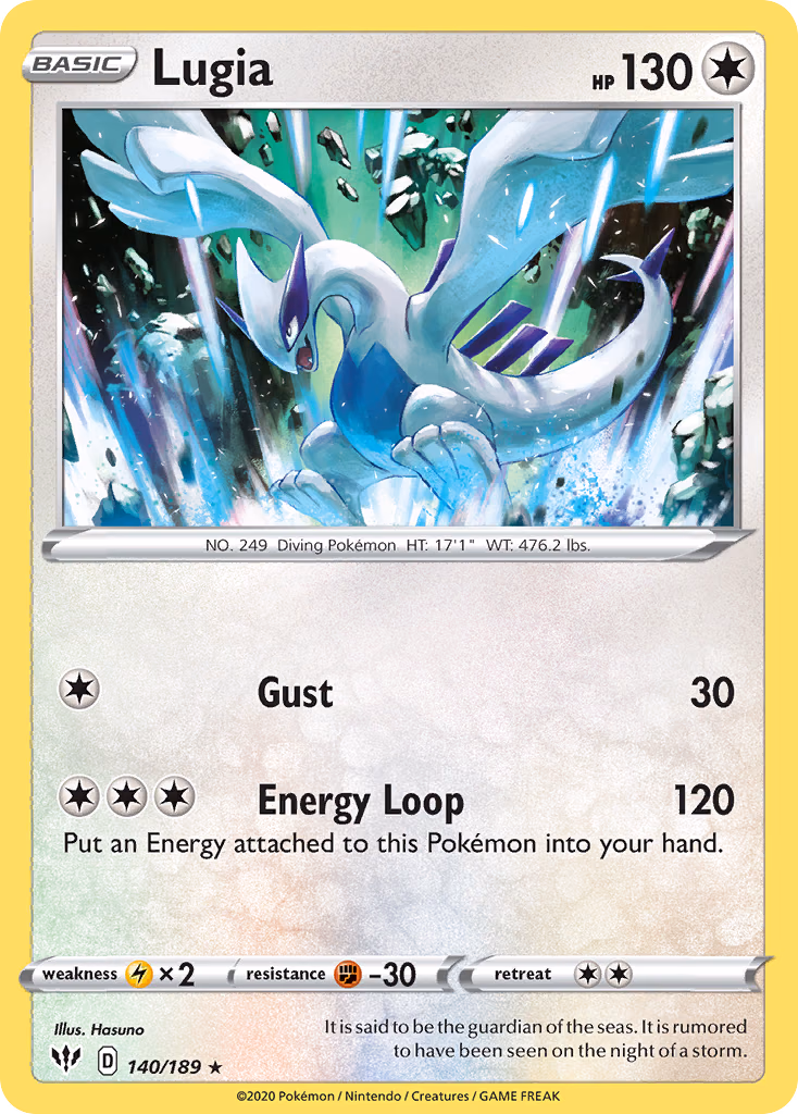 Lugia Pokemon card (140/189, Darkness Ablaze)