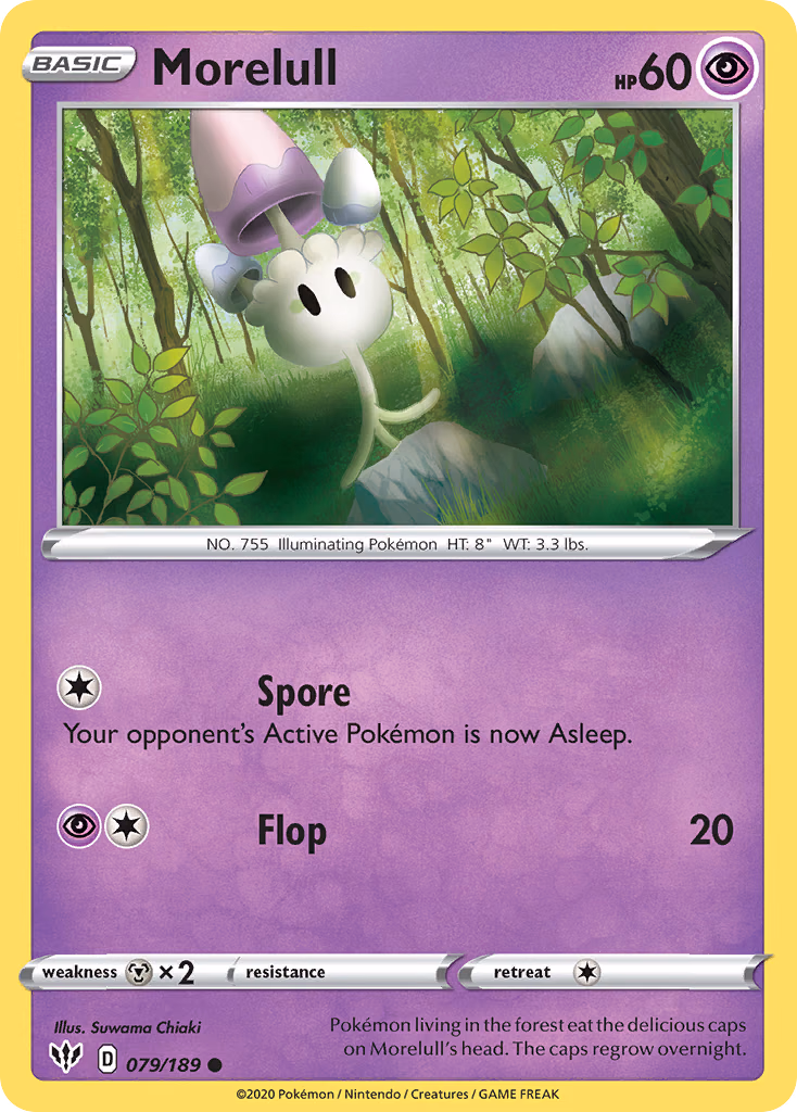 Morelull Pokemon card (079/189, Darkness Ablaze)