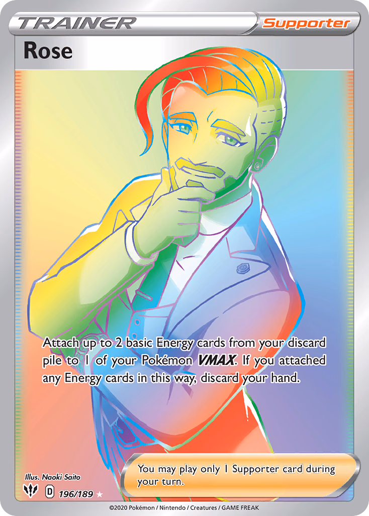 Rose Pokemon card (196/189, Darkness Ablaze)