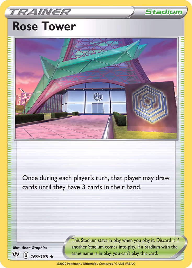 Rose Tower Pokemon card (169/189, Darkness Ablaze)