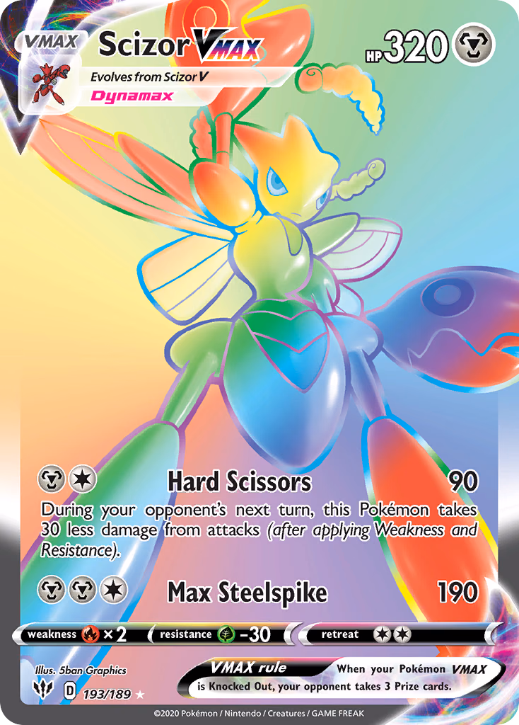 Scizor VMAX Pokemon card (193/189, Darkness Ablaze)