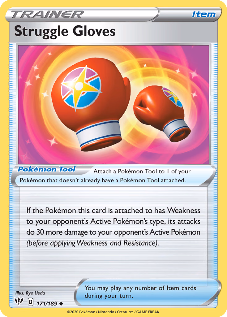 Struggle Gloves Pokemon card (171/189, Darkness Ablaze)