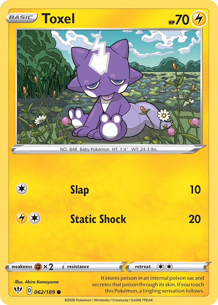 Toxel Pokemon card (062/189, Darkness Ablaze)