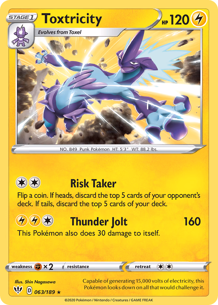 Toxtricity Pokemon card (063/189, Darkness Ablaze)