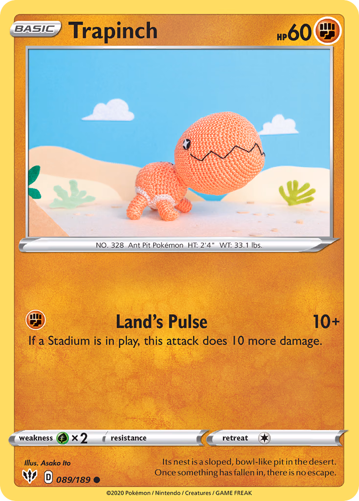 Trapinch Pokemon card (089/189, Darkness Ablaze)