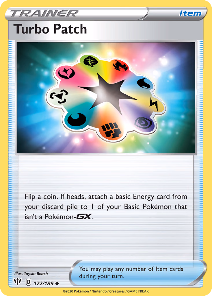 Turbo Patch Pokemon card (172/189, Darkness Ablaze)
