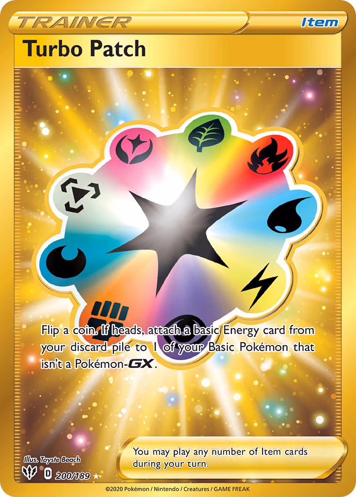 Turbo Patch Pokemon card (200/189, Darkness Ablaze)