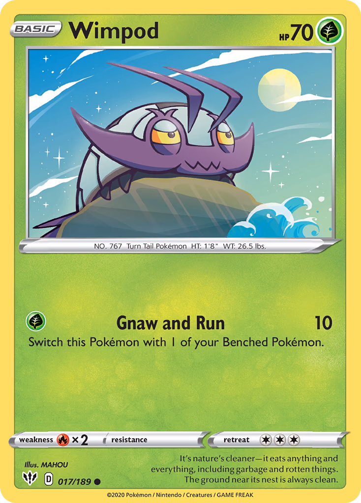 Wimpod Pokemon card (017/189, Darkness Ablaze)
