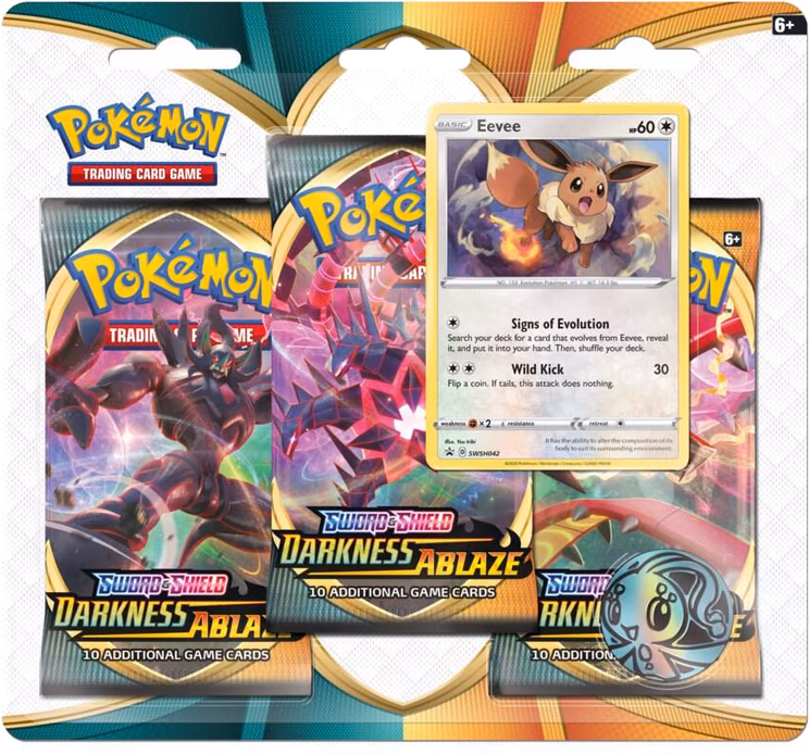 Pokemon Darkness Ablaze 3 Pack Blister [Eevee]