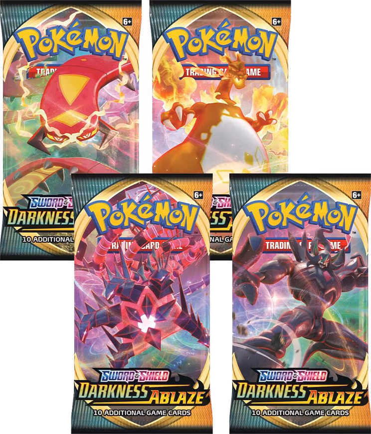 Pokemon Darkness Ablaze Booster Pack Art Bundle [Set of 4]