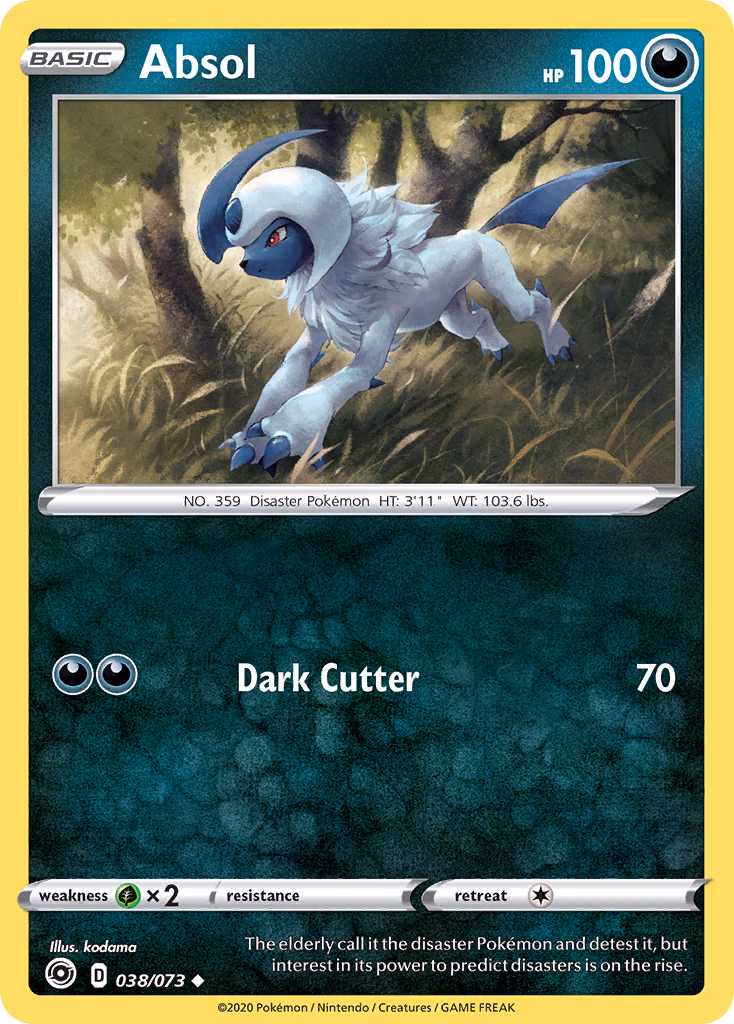 Absol Pokemon card (038/073, Champion's Path)