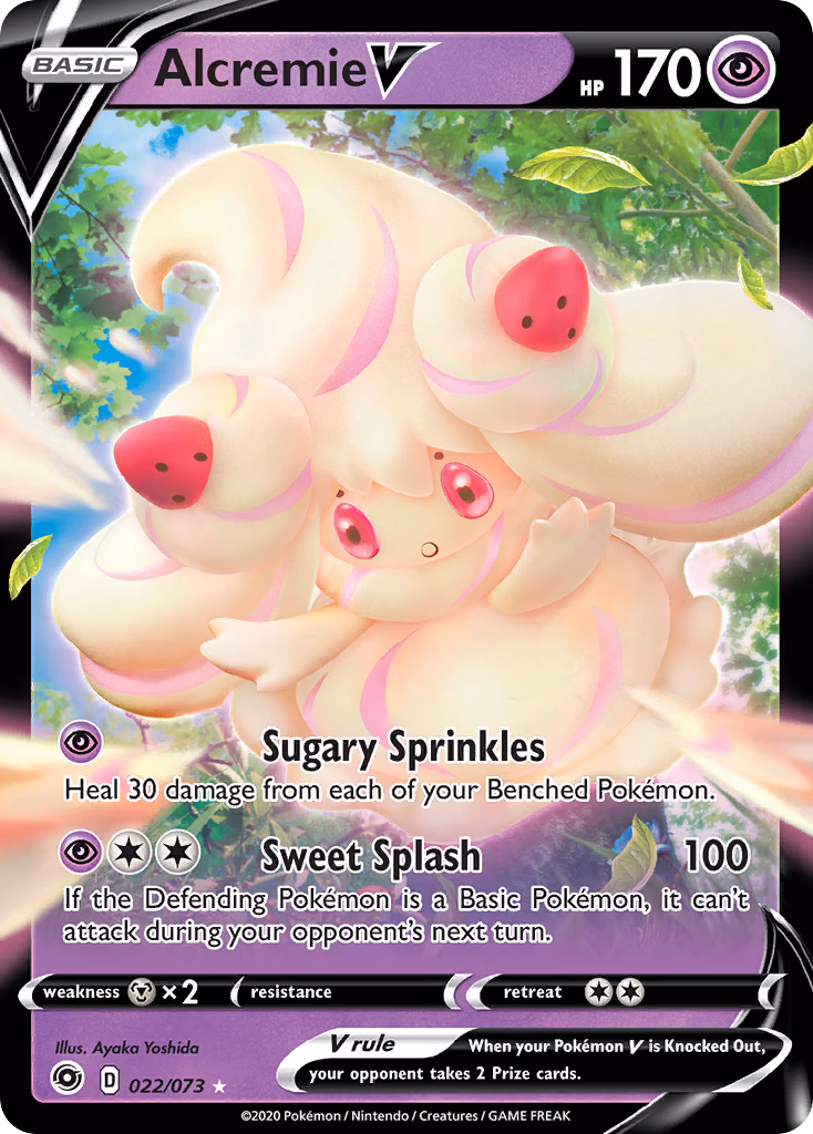 Alcremie V Pokemon card (022/073, Champion's Path)