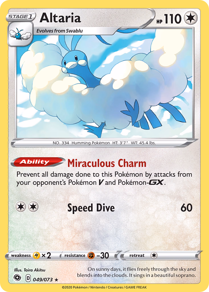 Altaria Pokemon card (049/073, Champion's Path)