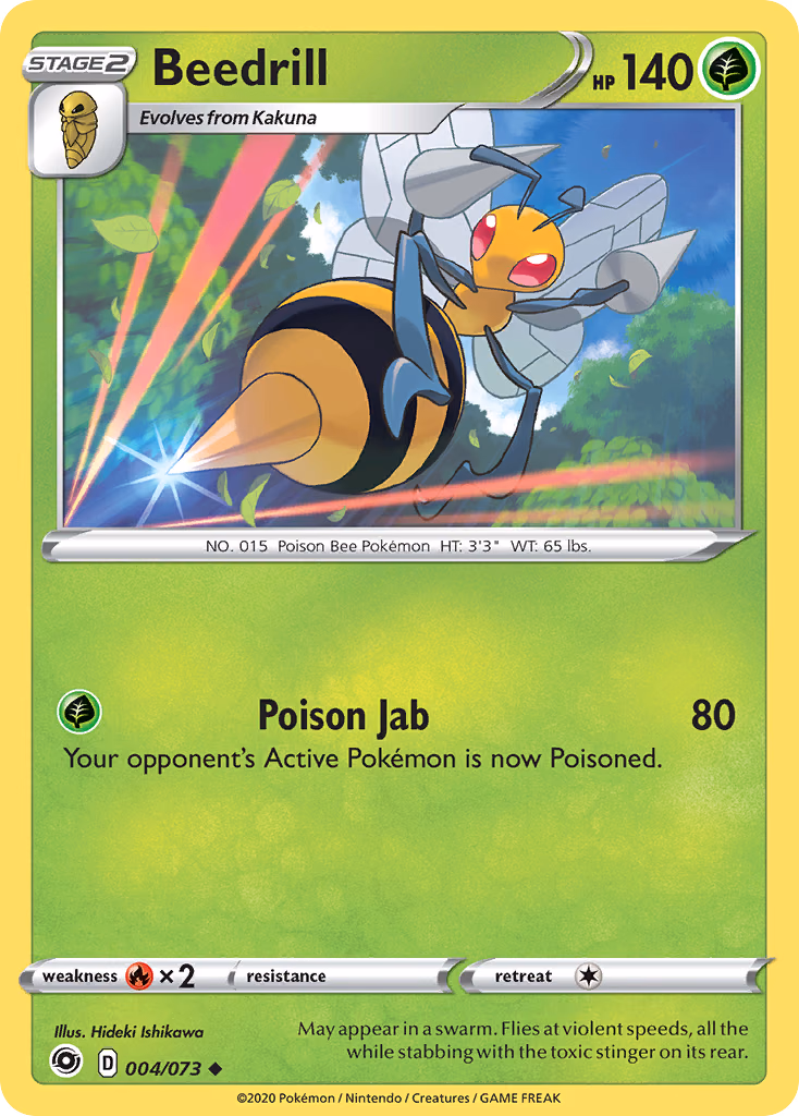 Beedrill Pokemon card (004/073, Champion's Path)