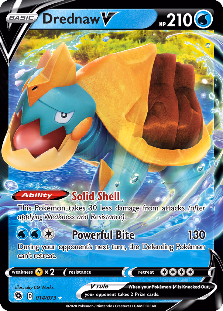 Drednaw V Pokemon card (014/073, Champion's Path)
