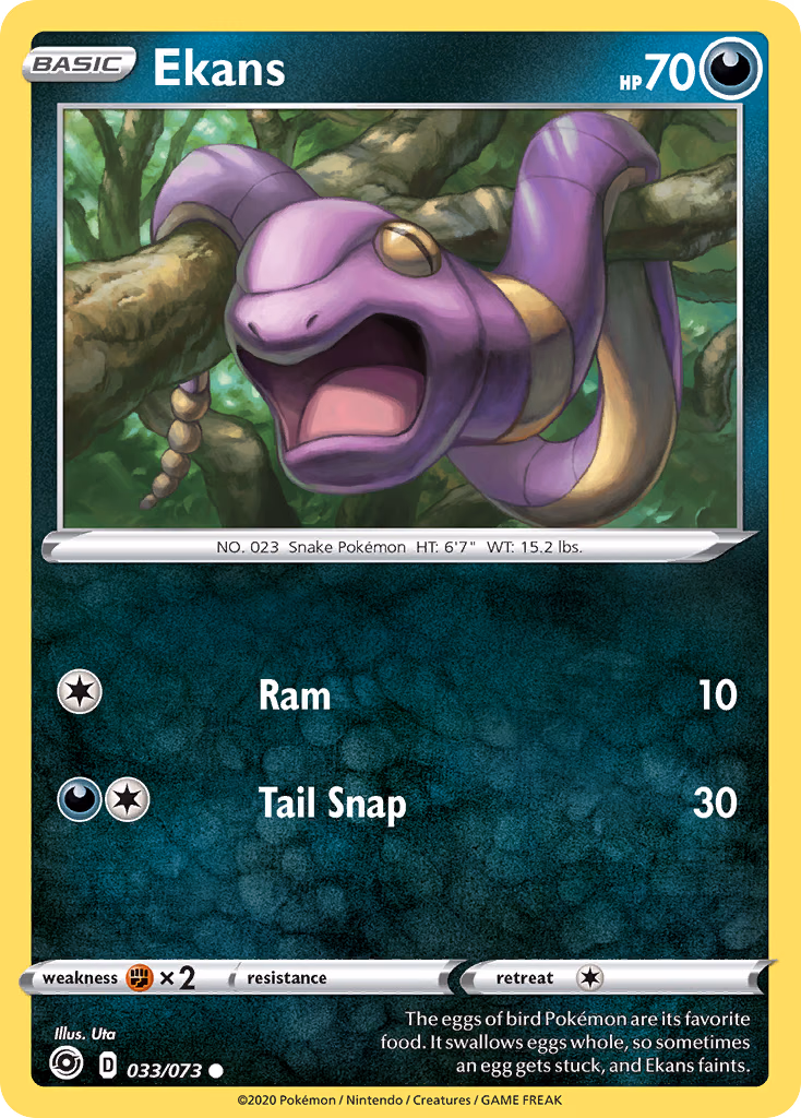 Ekans Pokemon card (033/073, Champion's Path)