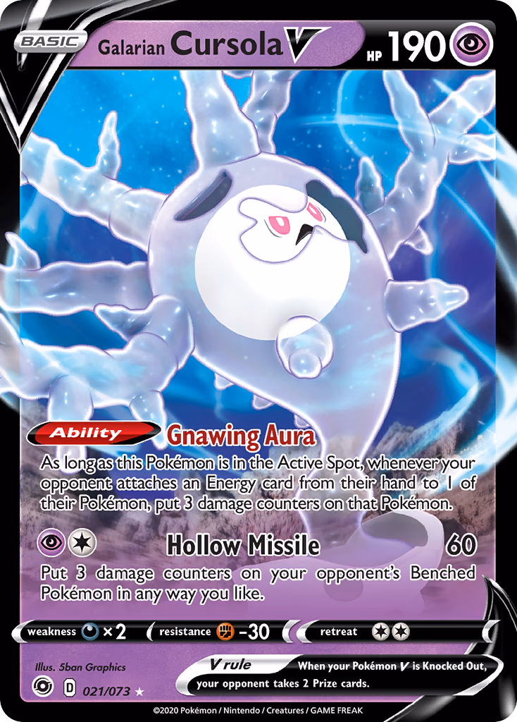 Galarian Cursola V Pokemon card (021/073, Champion's Path)
