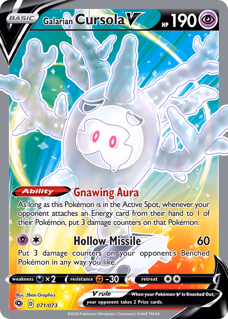 Galarian Cursola V Pokemon card (071/073, Champion's Path)