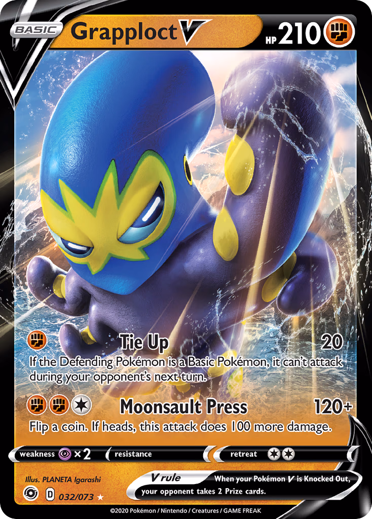 Grapploct V Pokemon card (032/073, Champion's Path)