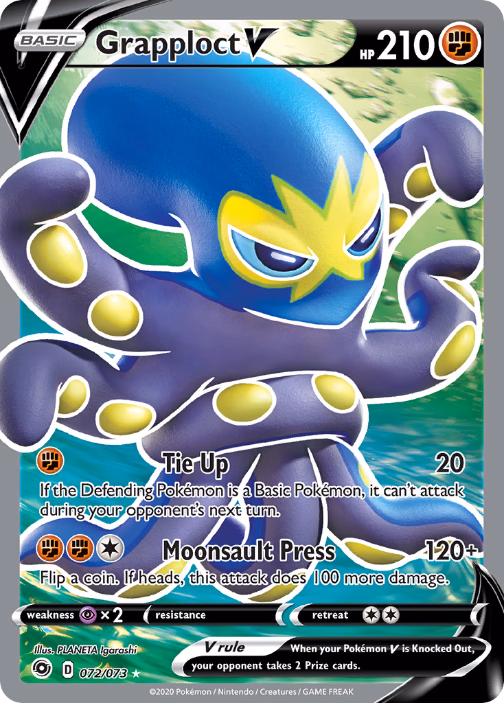 Grapploct V Pokemon card (072/073, Champion's Path)