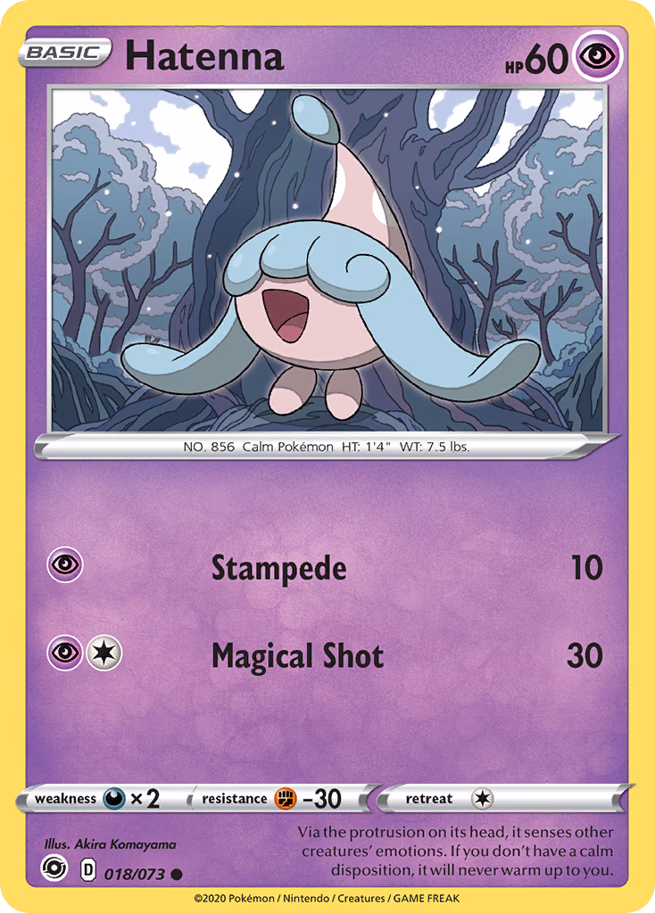 Hatenna Pokemon card (018/073, Champion's Path)