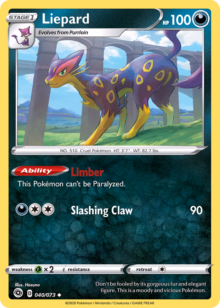Liepard Pokemon card (040/073, Champion's Path)