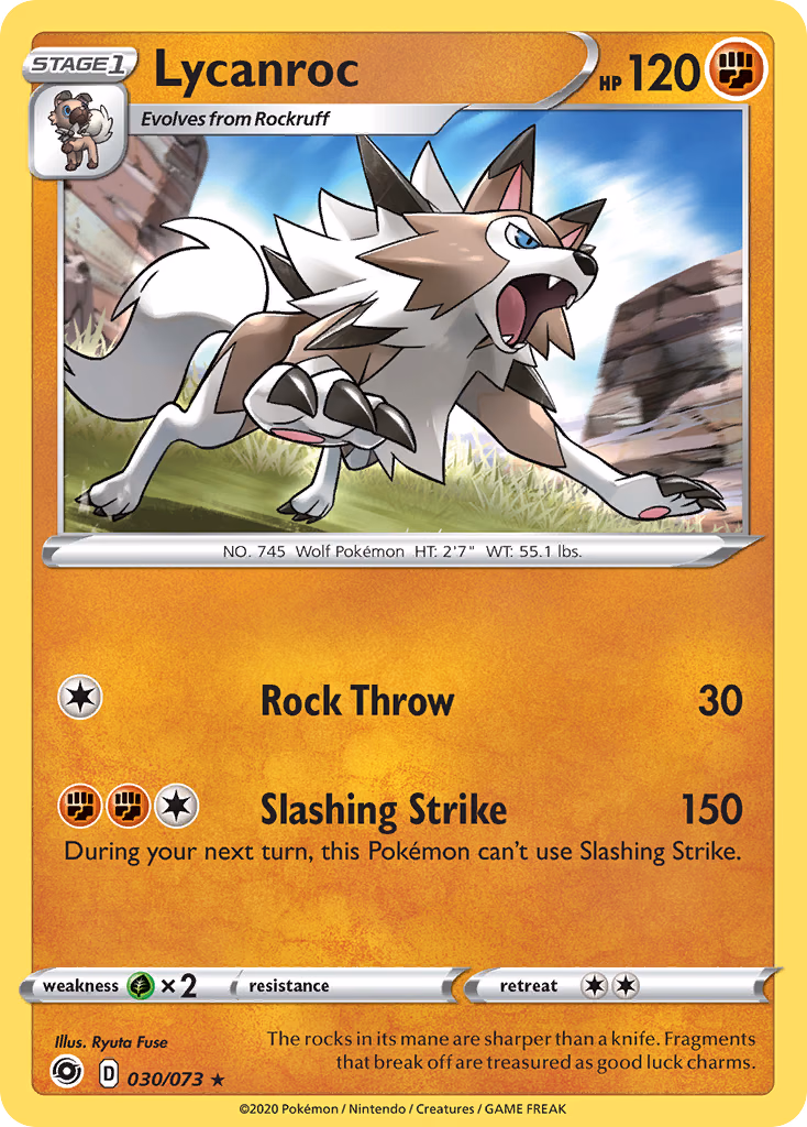 Lycanroc Pokemon card (030/073, Champion's Path)