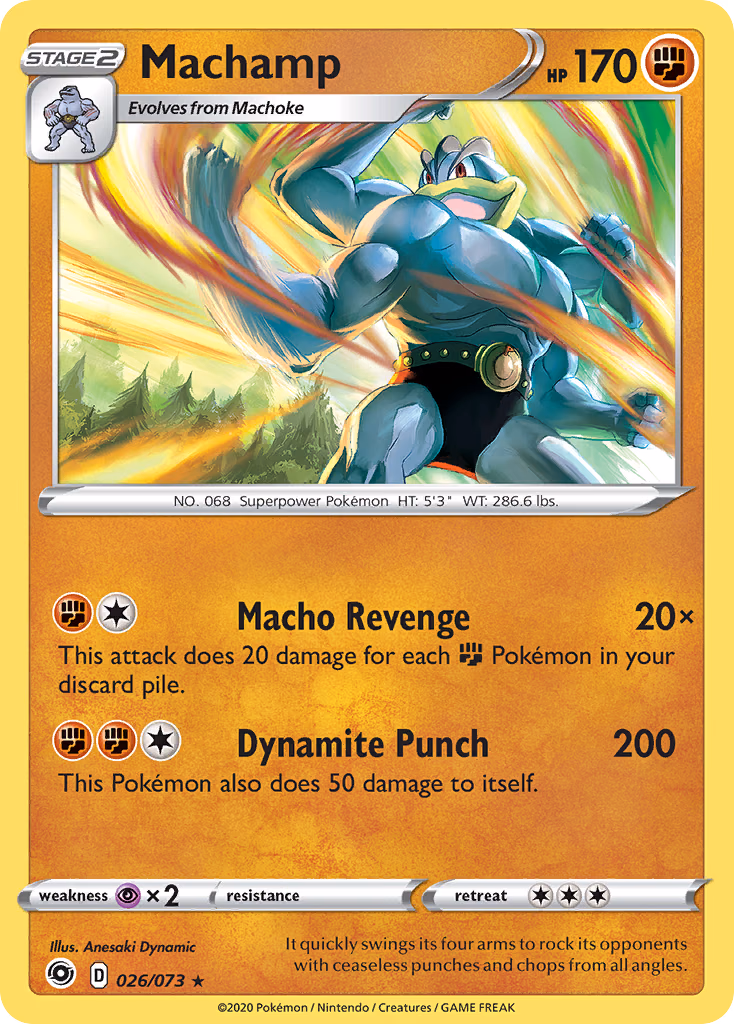 Machamp Pokemon card (026/073, Champion's Path)