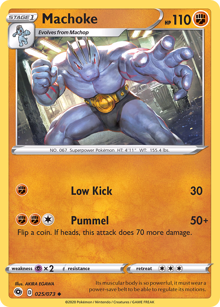 Machoke Pokemon card (025/073, Champion's Path)