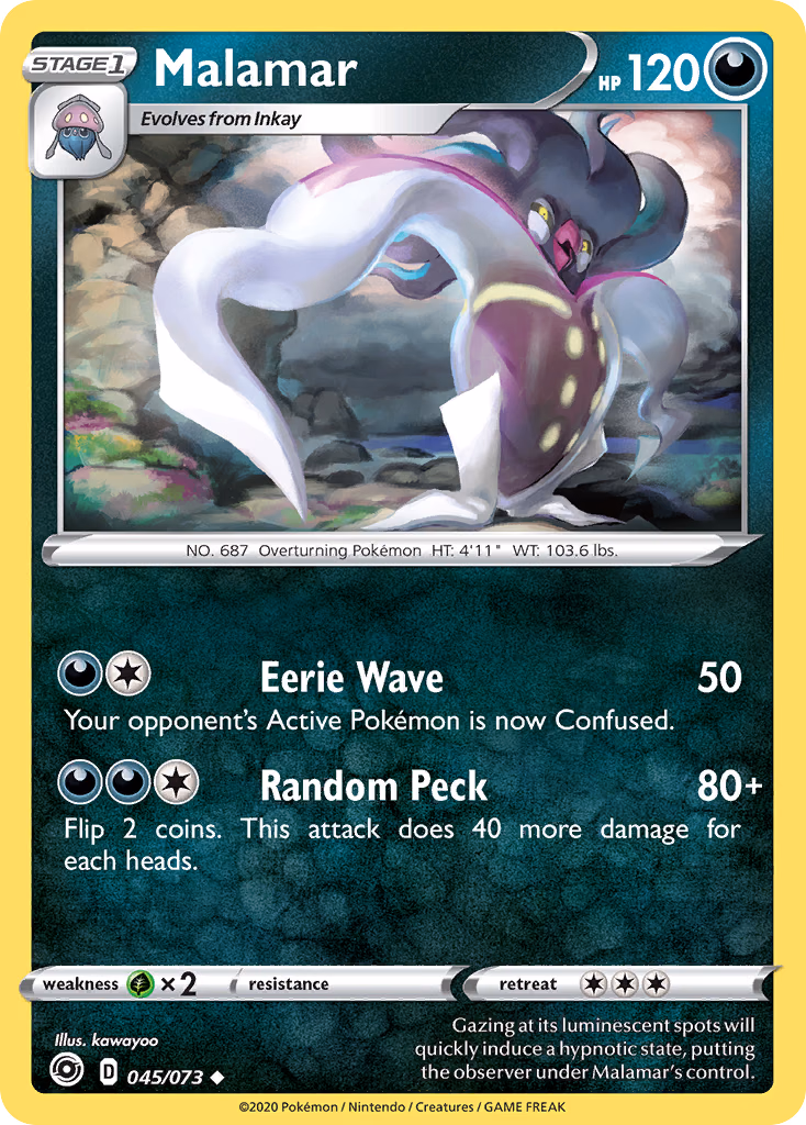 Malamar Pokemon card (045/073, Champion's Path)