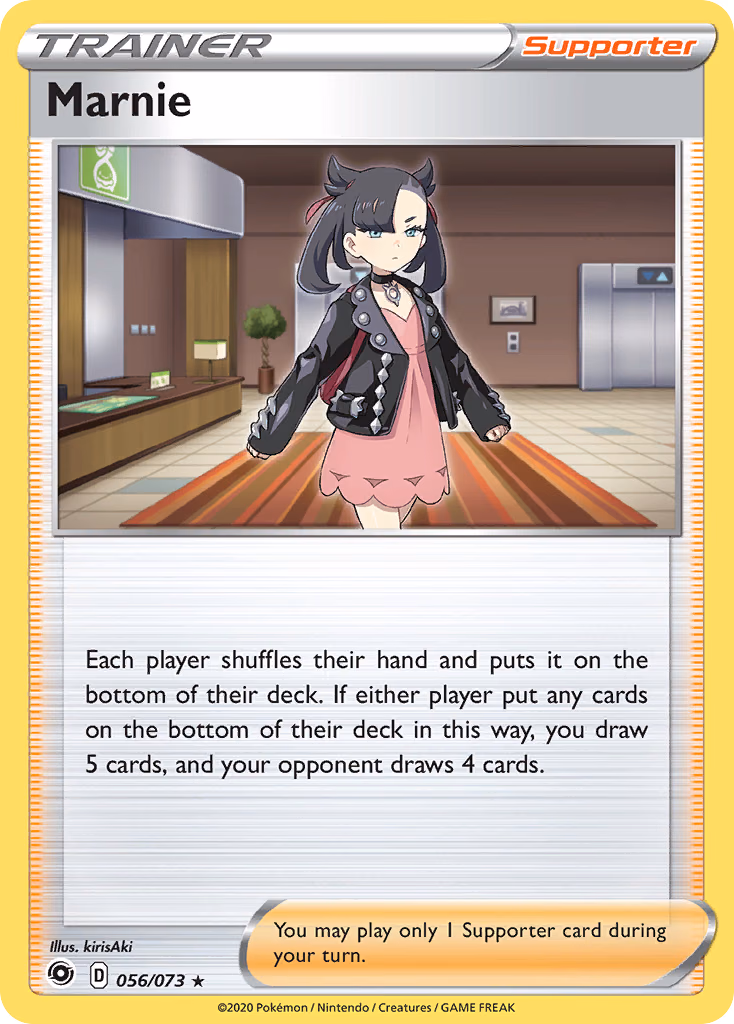 Marnie Pokemon card (056/073, Champion's Path)