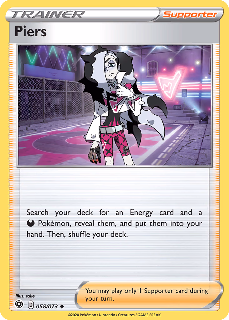 Piers Pokemon card (058/073, Champion's Path)