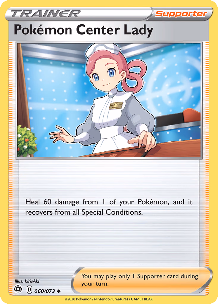 Pokémon Center Lady Pokemon card (060/073, Champion's Path)
