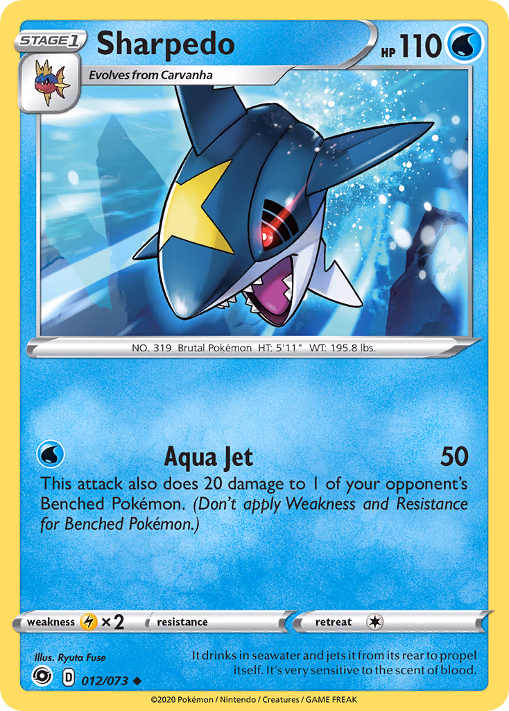 Sharpedo Pokemon card (012/073, Champion's Path)