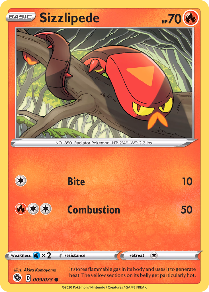 Sizzlipede Pokemon card (009/073, Champion's Path)