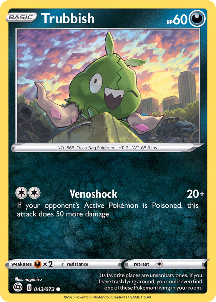 Trubbish Pokemon card (043/073, Champion's Path)