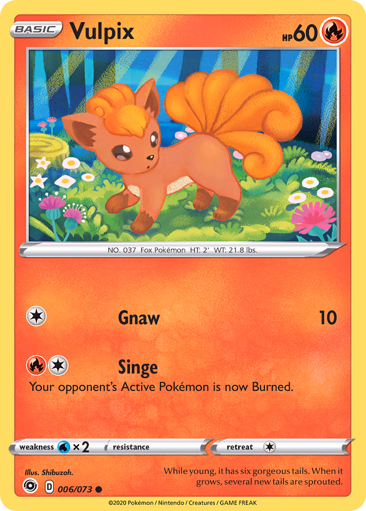 Vulpix Pokemon card (006/073, Champion's Path)