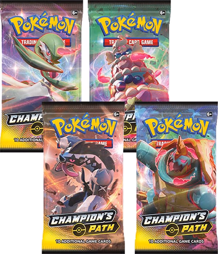 Pokemon Champion's Path Booster Pack Art Bundle [Set of 4]