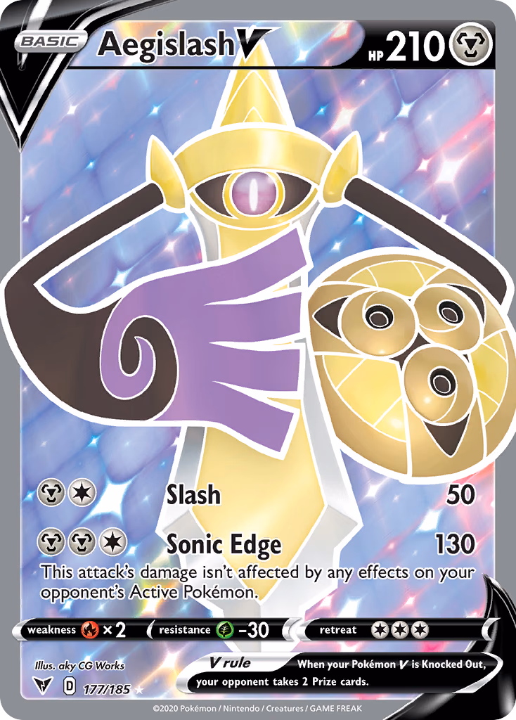 Aegislash V Pokemon card (177/185, Vivid Voltage)