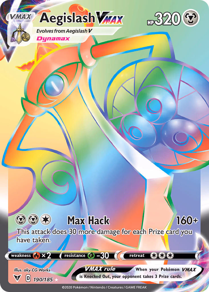 Aegislash VMAX Pokemon card (190/185, Vivid Voltage)