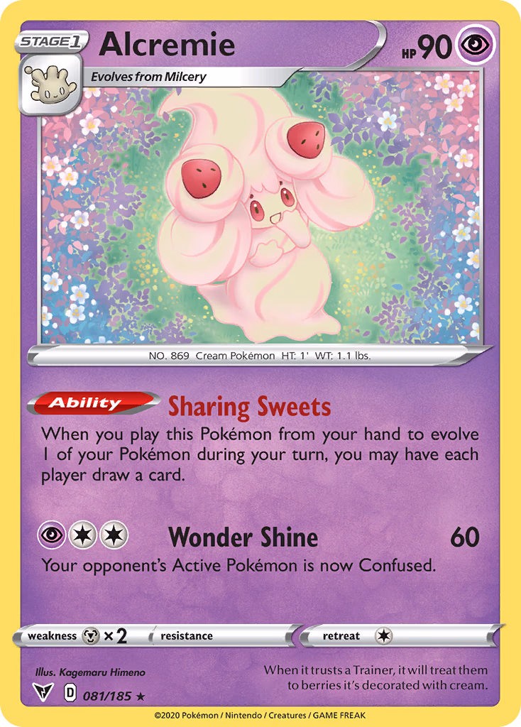 Alcremie Pokemon card (081/185, Vivid Voltage)