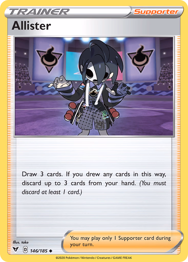 Allister Pokemon card (146/185, Vivid Voltage)
