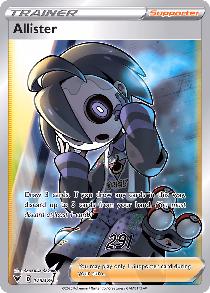 Allister Pokemon card (179/185, Vivid Voltage)